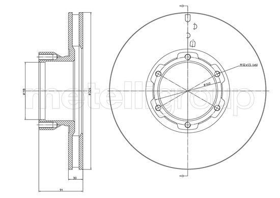 Fri.tech BD0602 Front brake disc ventilated BD0602