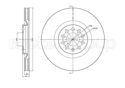 Fri.tech BD0636 Front brake disc ventilated BD0636