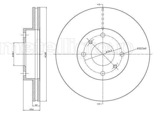 Fri.tech BD0722 Brake disc BD0722