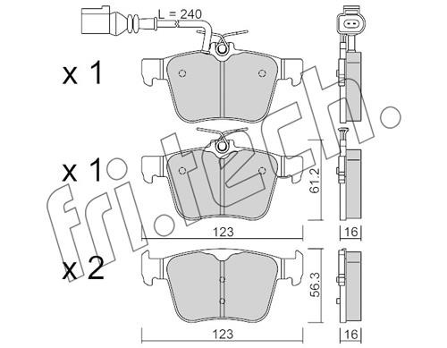 Fri.tech 997.1 Brake Pad Set, disc brake 9971