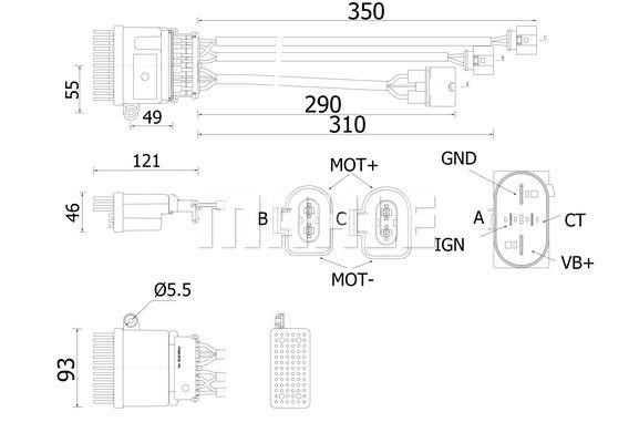 Mahle/Behr ABR 78 000S Interior heater blower regulator ABR78000S ABR78000S Mahle/Behr Interior heater blower regulator