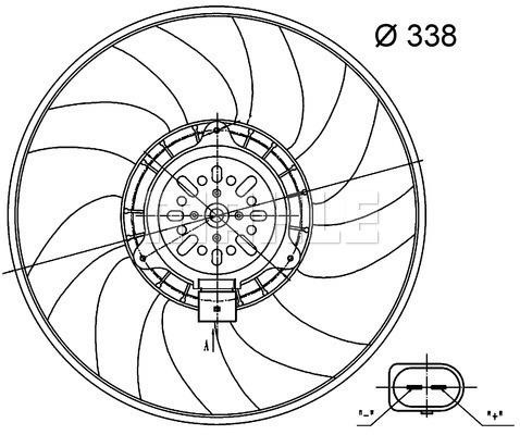 Mahle/Behr CFF 33 000S Hub, engine cooling fan wheel CFF33000S