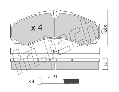 Fri.tech 221.1 Brake Pad Set, disc brake 2211