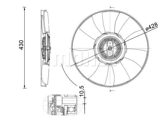 Mahle/Behr CFF 529 000P Hub, engine cooling fan wheel CFF529000P