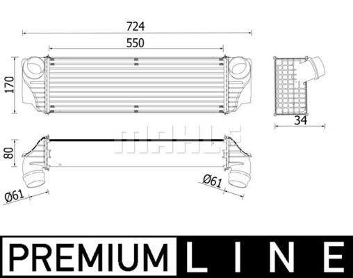 Mahle/Behr CI 228 000P Intercooler, charger CI228000P