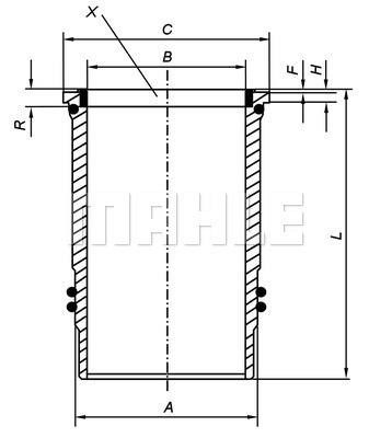 Mahle Original 005 WN 09 00 Cylinder liner 005WN0900