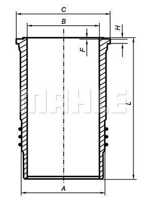 Piston group Volvo: 037WN4801 Mahle Original Cylinder liner