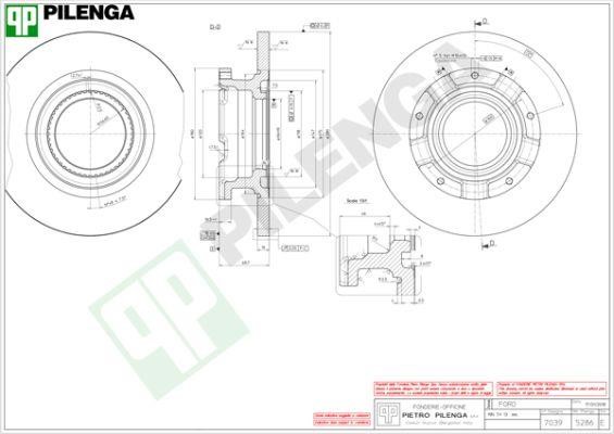 Pilenga 5286 Rear brake disc, non-ventilated 5286