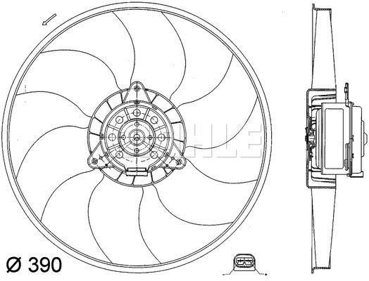 Hub, engine cooling fan wheel Mahle Original CFF 212 000P