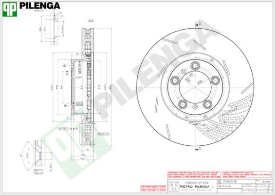 Pilenga V1705R Front brake disc ventilated V1705R