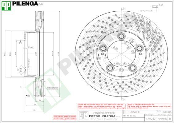 Pilenga V991R Front brake disc ventilated V991R