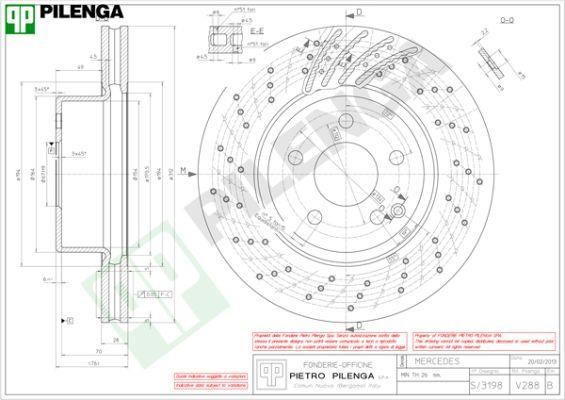 Pilenga V288 Front brake disc ventilated V288
