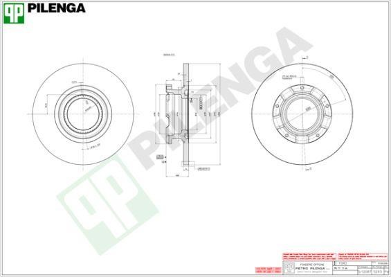 Pilenga 5293 Rear brake disc, non-ventilated 5293