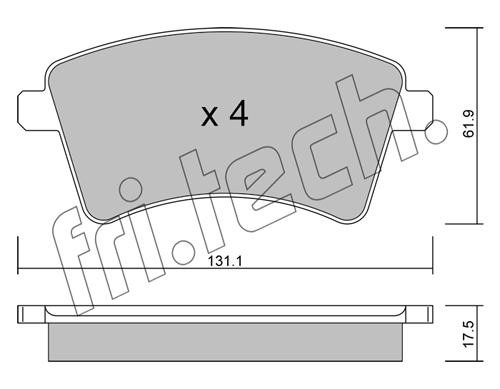 Fri.tech 828.2 Brake Pad Set, disc brake 8282