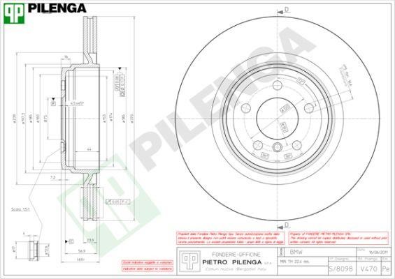 Pilenga V470 Rear ventilated brake disc V470