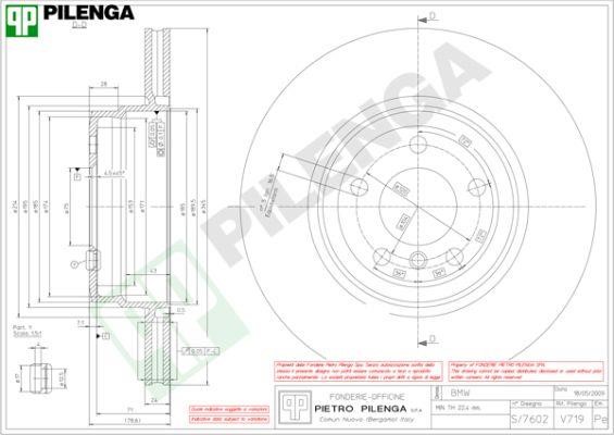 Pilenga V719 Rear ventilated brake disc V719