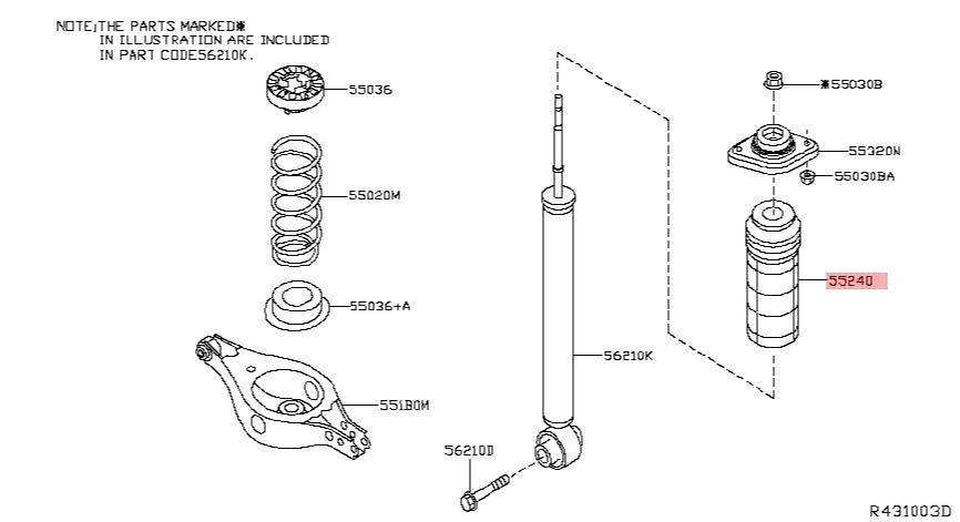 Buy Nissan 55240-3JA0A at a low price in United Arab Emirates!