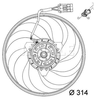 Mahle/Behr CFF 118 000P Hub, engine cooling fan wheel CFF118000P