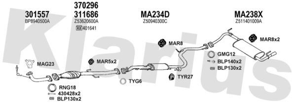 Klarius 570255U Exhaust system 570255U