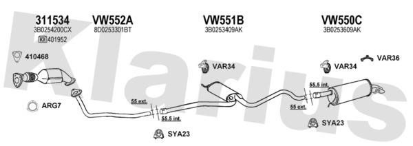 Klarius 931280U Exhaust system 931280U