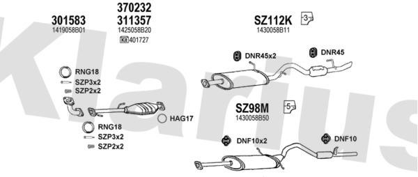 Klarius 820103U Exhaust system 820103U