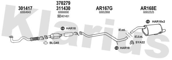 Klarius 030155U Exhaust system 030155U