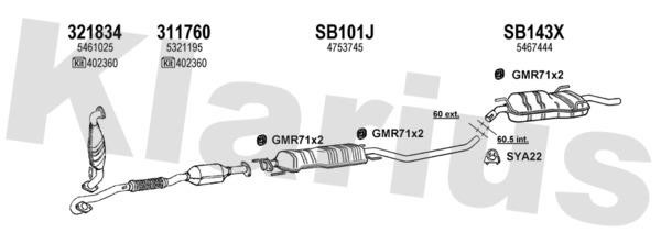 Klarius 750195U Exhaust system 750195U