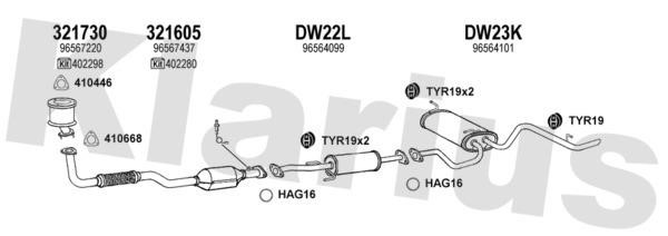 Klarius 310021U Exhaust system 310021U