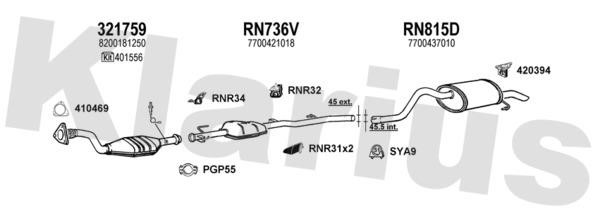 Klarius 720725U Exhaust system 720725U
