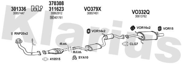 Klarius 960302U Exhaust system 960302U