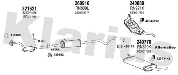 Klarius 721082E Exhaust system 721082E