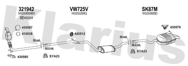 Klarius 780171U Exhaust system 780171U