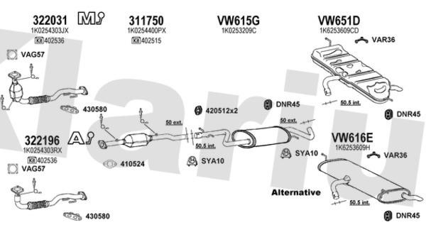 Klarius 931128U Exhaust system 931128U