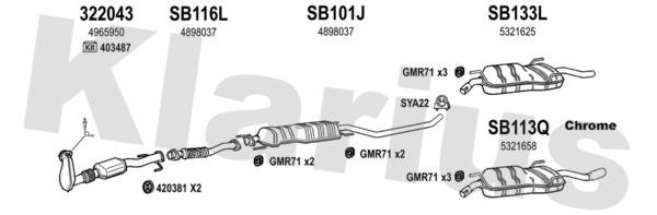 Klarius 750168U Exhaust system 750168U