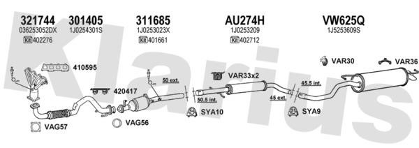 Klarius 790240U Exhaust system 790240U
