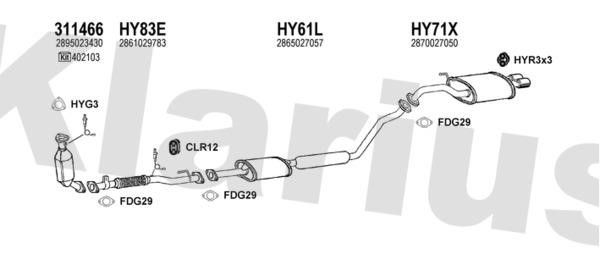 Klarius 450087U Exhaust system 450087U