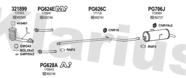 Klarius 630808U Exhaust system 630808U