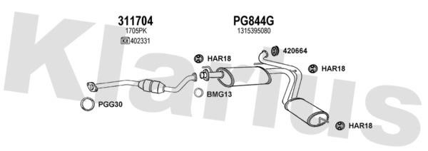 Klarius 330898U Exhaust system 330898U