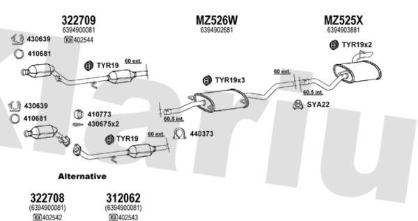 Klarius 600690U Exhaust system 600690U