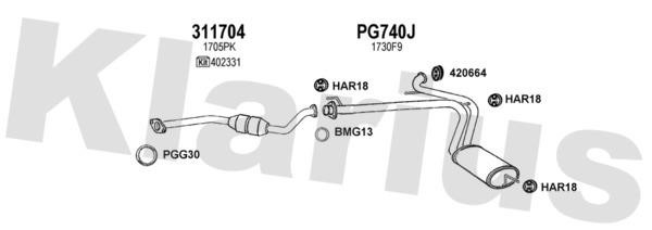 Klarius 180643U Exhaust system 180643U