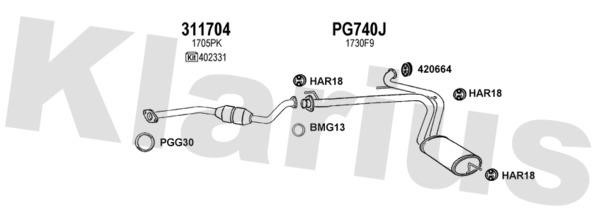 Klarius 180645U Exhaust system 180645U