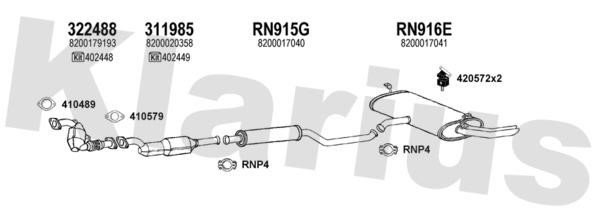 Klarius 721068U Exhaust system 721068U