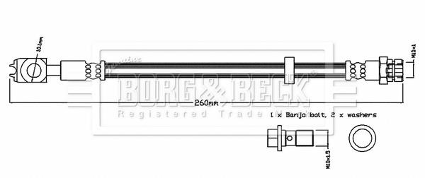 Borg & beck BBH8732 Brake Hose BBH8732