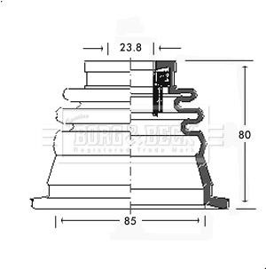 Borg & beck BCB2543 Bellow, driveshaft BCB2543