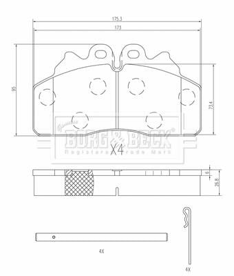 Borg & beck BBP33017 Brake Pad Set, disc brake BBP33017