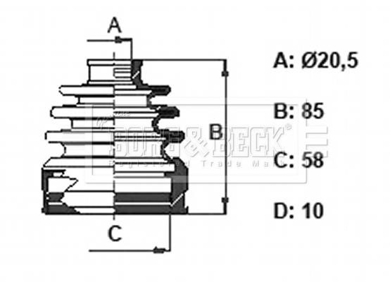 Borg & beck BCB6371 Bellow, driveshaft BCB6371