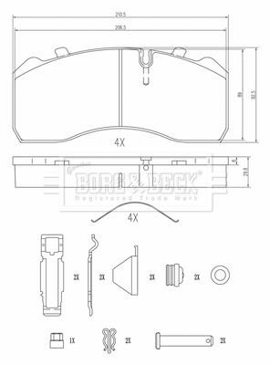 Borg & beck BBP33011 Brake Pad Set, disc brake BBP33011