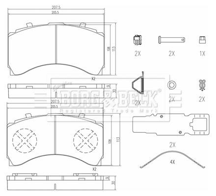 Borg & beck BBP33009 Brake Pad Set, disc brake BBP33009