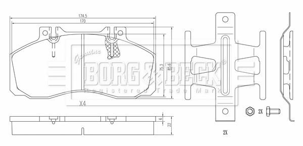 Borg & beck BBP33034 Brake Pad Set, disc brake BBP33034
