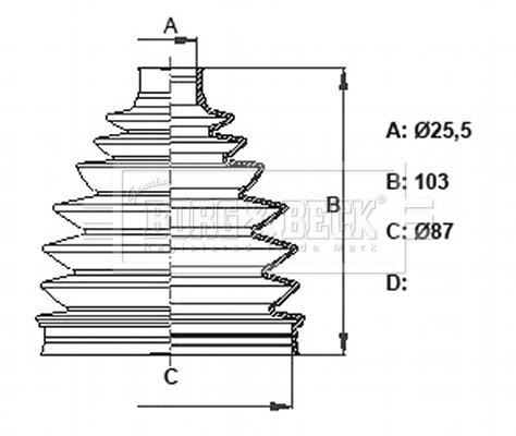 Borg & beck BCB6374 Bellow, driveshaft BCB6374